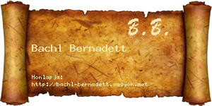 Bachl Bernadett névjegykártya